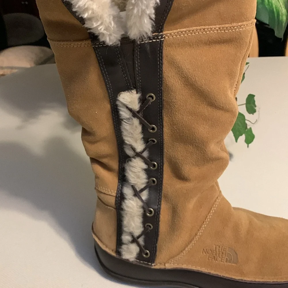 The North Face Women's Tan and Brown Suede Winter Boots